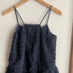Tibi Fil Coupe Fringe Ruffle Cami Tank Top in Navy Blue Photo 9