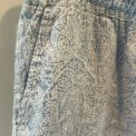 Ellen Tracy  Medium Light Blue Paisley Print Linen Shorts Photo 3