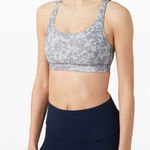 Lululemon Energy Bra Medium Support B-D Cup In Summer Shade Ice Grey Multi Sz 6 Photo 0