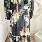 By Timo Long Sleeve Floral Black Maxi Dress Size XS Photo 2