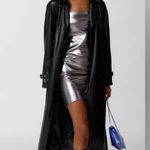Hosbjerg Lume Gilroy Dress Iridescent Silver Holographic Strapless Tube Mini M Photo 6