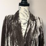 H&M  4 Brown Velvet Blazer Jacket Single Breasted Pockets Old Money Party Dressy Photo 4