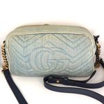Gucci GG DENIM Marmont Camera Bag with floral embroidery and interior Photo 4
