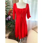 Anthropologie  Maeve Juliet Corseted Dress in Red Photo 3