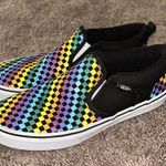Vans  Asher rainbow mini check slip on shoes Photo 4