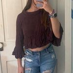 Don't Ask Why  maroon flowy sleeve long sleeve shirt Photo 0