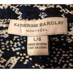 Katherine Barclay Montreal Blouse Womens L Used Blue Print Photo 7