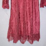 NWT Ryan Michelle Pink Eyelet Lace Long Sleeve V Neck Mini Dress size medium Photo 5