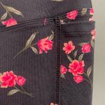 PINK - Victoria's Secret PINK Ultimate Black Pink Floral Print Leggings Size Small Pockets Photo 2