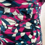 Julie Brown  blue and pink abstract print banded waist halter dress size small Photo 2