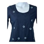 Twine X Prabartana Silk Cotton Blend Tunic Mini Dress Navy Blue, Tie Photo 2