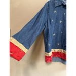 Vintage Lemon Grass 100% Cotton Denim Button Up Shirt Sz XL Embroidered 90s Y2K Blue Photo 3