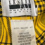 Leslie Fay Clueless Cher costume idea petite vintage 1980s yellow plaid blazer / 10P Photo 7