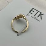 Nordstrom NWT floral leaf crystal pave Gold Ring adjustable Photo 2