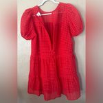 Sugar Lips Nest Organza Red Puff Sleeve Tiered Mini Dress Size Small S Photo 9