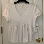 Planet Gold White Tshirt Blouse Photo 0