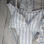 Jimmi Striped Blue and White Bikini Set With Wrap And Hair Tie Size M NWT Size M Photo 2