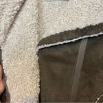 Anthropologie MARRAKECH Moto Jacket Size Small Sherpa Lined Faux Suede Brown Photo 9