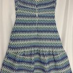 Wow Couture Colorful Embroidered Mini Dress Blue Green Strapless Dress Small Photo 3