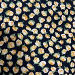 Buru Mod Top Yellow Roses Floral Sleeveless Gold Buttons Mock Neck Photo 3