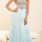 Terani Couture  Sky Blue Strapless Dress Photo 0