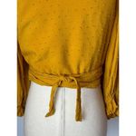 Auguste The Label Shirt Women 4 Yellow Ocher Swiss Dot Frida Wrapped Blouse Photo 9