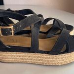 Bamboo  Black  Espadrille Platform Strappy Sandals Women's Size 6 Photo 2