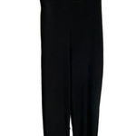 Pretty Little Thing Black Slinky Branded Trim Flared Jumpsuit Women's Size 4 Photo 0