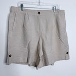 NWT J. Jill Linen & Rayon Blend Shorts In Flax Cream Size 16 Tan Photo 0