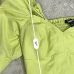 EXPRESS  bustier tie sleeve neon yellow crop top Photo 5