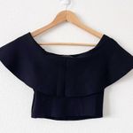 Babaton Aritzia  Marek Knit Off the Shoulder Crop Top in Black Photo 6