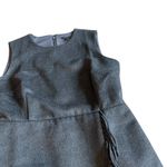 Ann Taylor Grey Fringe Sleeveless Sheath Dress Soft Fitted Wool Size 8P Women's Photo 6