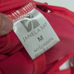 Janela Bay Thick Strap Tankini Top Swim Swimwear Bikini Short Sleeve Neon Melon Pink Size M Photo 5