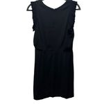 Sandro Paris Black Viscose Crepe Exposed Zipper Flutter Sleeve Dress Size 2 Photo 2