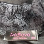 Avid Love XXL Elegant Satin n Lace Black Front Tie Chemise Photo 8