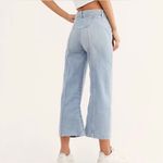 Free People We the Free Let Sunshine In Wide leg Cropped Jeans Sz 26 Light Wash Photo 2
