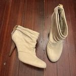 Tory Burch Cream Suede Heeled Ankle Booties Photo 0
