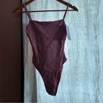 Vitamin A  Jenna One Piece Eco‎ Rib Sunkissed Shimmer Pink Swimsuit NWT Size 4/XS Photo 3