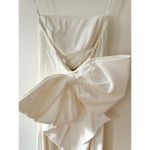 Tadashi Shoji Parmer White Bow Midi Length Crepe Wedding Dress Size Small Photo 5
