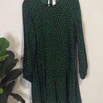 H&M Green and Black floral Patterned drop waist Dress Small Photo 0