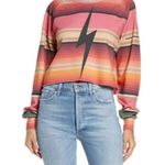 Aviator Nation Serape Bolt Rainbow Stripe Cropped Sweatshirt S Photo 0