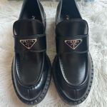 Prada Chocolate Black Chunky Slip-On Loafers Photo 0