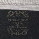 Bugle Boy  XL Ladies Rugby Striped Long Sleeved T-Shirt in Gray n Black Photo 5