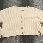 Hollister Womens small Cropped Button Up knitted chunky cardigan sweater Photo 0