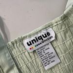 Unique spectrum  Sage Green Silky Ruched Floral Embroidered Tank Top Size 1X Photo 3