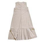 Walcott: Takemoto Dress Designer Silk Taupe Sleeveless Box Pleat Sheath Small Tan Photo 3