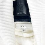 ALC Frank A.L.C. Ellie White Long Sleeves Ribbed Turtleneck Draped Sweater, Size Medium Photo 2