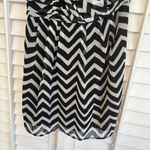 H&M ‎ Black and White Chevron One-Shoulder Dress Size 12 Photo 3