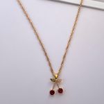 Cherry Pendant Necklace for Women Gold Photo 0