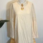 ASTR the Label Dress Cream Ivory Shift Mini Crochet Keyhole Lined-Cream- Photo 0
